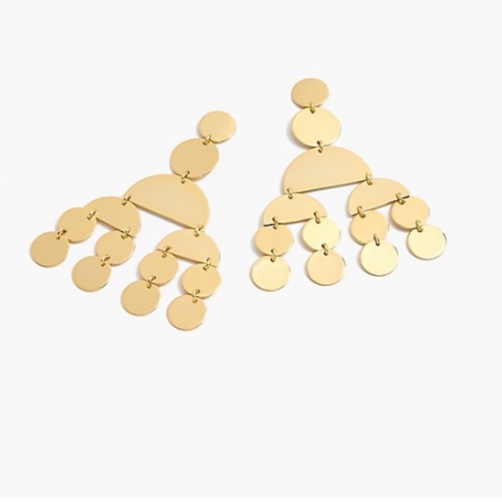 J. Crew Gold Disco Drop Statement Earrings